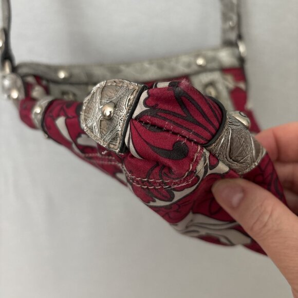 Genna De Rossi Faux Leather Snakeskin Metallic Gray Pink Boho Metal Punk Retro - Picture 12 of 16